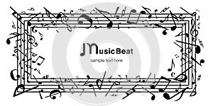 Music note music music background vector illustration black and white abstract